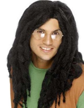 Mens Rasta Dreadlock Fancy Dress Wig - Black or Brown